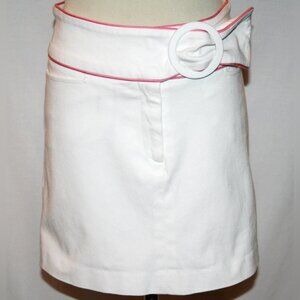 ROBIN NAYLOR BAY HEAD White & Pink Mini Skirt Size 2